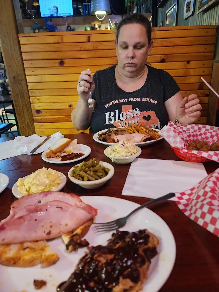Brisket Ham Combo Dinner Sides Green Beans an Potato Salad